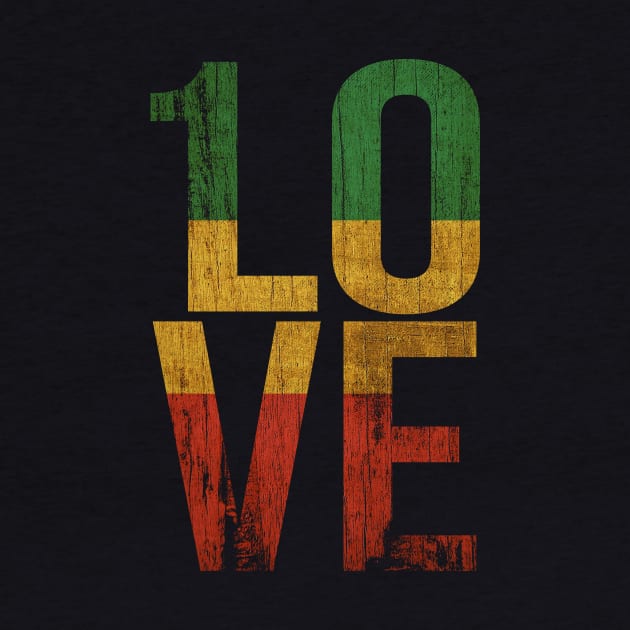 One Love Rasta Distressed Design by UNDERGROUNDROOTS